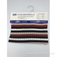 Ribbing Knitted Fabric T/R/SP 3 Colors Stripes Fabric